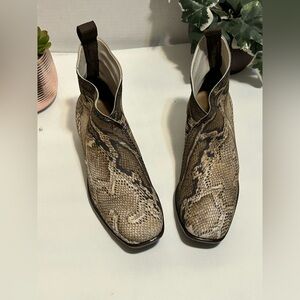 Snakeskin Pattern Ankle Boots